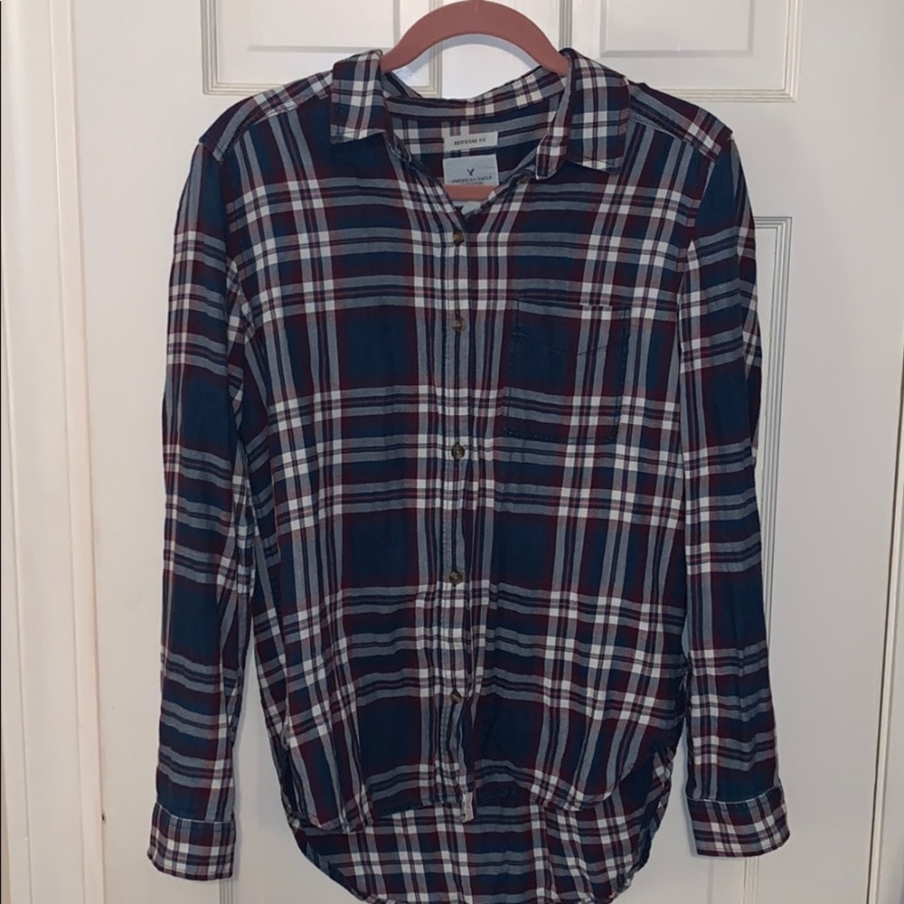 AEO Plaid Button Down Shirt
